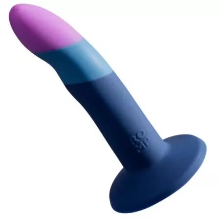 ROMP - PICCOLO GODEMICHET EN SILICONE AVEC VENTOUSE TRICOLORE 14 CM