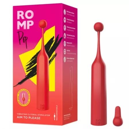 ROMP - POP STIMULATEUR CLITORIAL HAUTE FR&Eacute;QUENCE ROUGE
