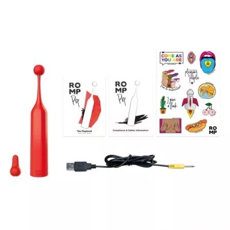 ROMP - POP STIMULATEUR CLITORIAL HAUTE FR&Eacute;QUENCE ROUGE
