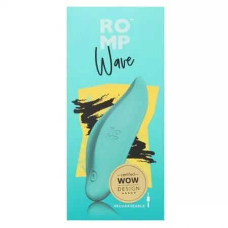 ROMP - WAVE VIBRATEUR STIMULATEUR CLITORIAL FORME ERGONOMIQUE VERT D'EAU