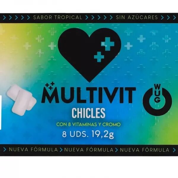 WUG MULTIVIT - GOMME � M�CHER MULTIVITAMINES FONCTIONNELLES, SAVEUR TROPICALE, PLAQUETTE DE 8 PI�CES