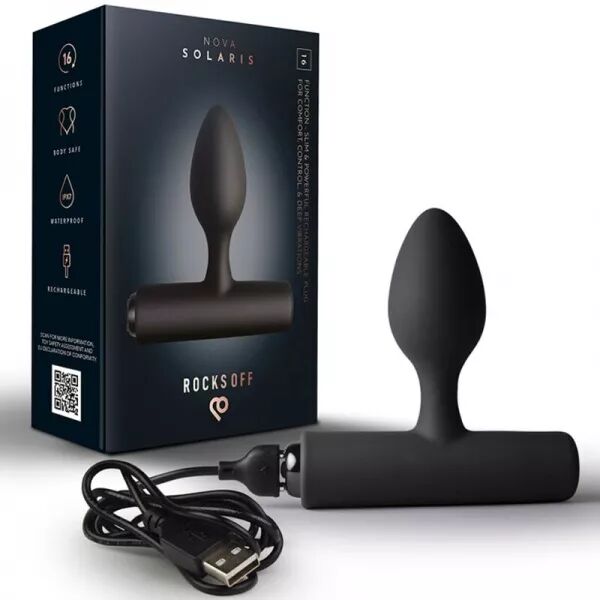 ROCKS-OFF - MINI BAGUETTE RECHARGEABLE 16 FONCTIONS ROSE PIVOINE