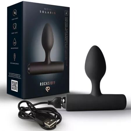 ROCKS-OFF - MINI BAGUETTE RECHARGEABLE 16 FONCTIONS ROSE PIVOINE