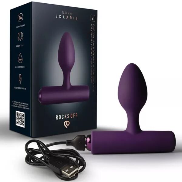 ROCKS-OFF - MINI BAGUETTE RECHARGEABLE 16 FONCTIONS ROSE PIVOINE