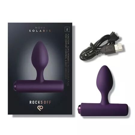 ROCKS-OFF - MINI BAGUETTE RECHARGEABLE 16 FONCTIONS ROSE PIVOINE