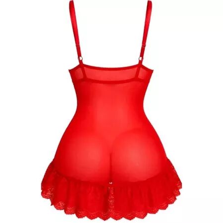 LIVCO CORSETTI FASHION - ENSEMBLE NUIT T-SHIRT + CULOTTE ROUGE 2028 S/M