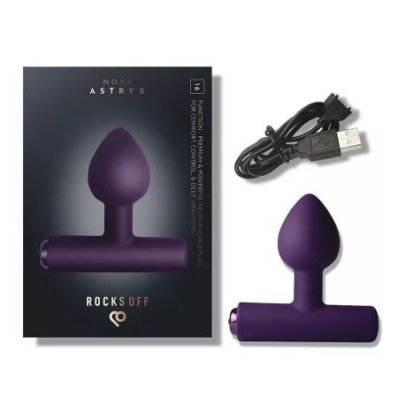 ROCKS-OFF - MINI BAGUETTE RECHARGEABLE 16 FONCTIONS ROSE PIVOINE