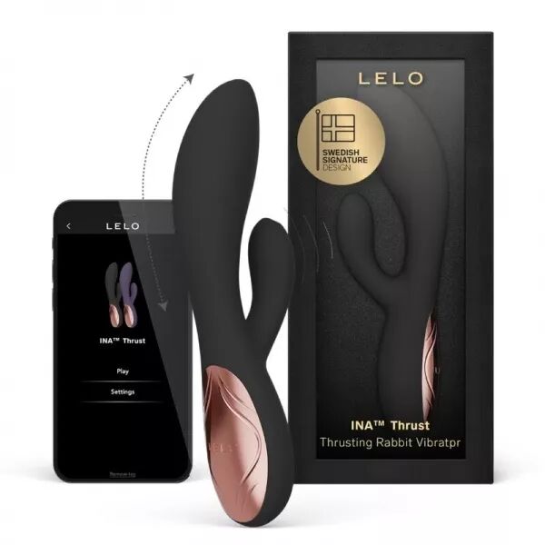 LELO - INA THRUST RABBIT VIBRATEUR � POUSS�E NOIR
