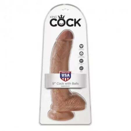 KING COCK - GODEMICHET R&Eacute;ALISTE AVEC TESTICULES 22,8 CM