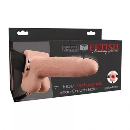 FETISH FANTASY SERIES - GODEMICHET VIBRANT Creux R&Eacute;ALISTE AVEC BOULES 17,8 CM