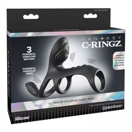 FANTASY C-RINGZ - ANNEAU P&Eacute;NIS VIBRANT MAX ULTIMATE COUPLES CAGE 19,5 CM