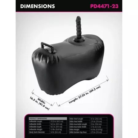 FETISH FANTASY SERIES - BODY DOCK SI&Egrave;GE GONFLABLE AVEC GODEMICHET 69,2 CM NOIR