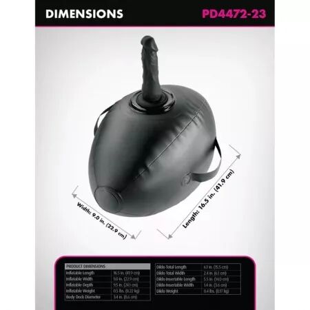 FETISH FANTASY SERIES - BODY DOCK BOULE GONFLABLE AVEC GODEMICHET NOIR 41,9 CM
