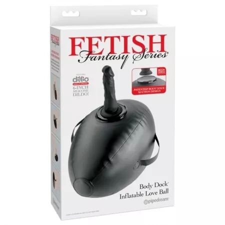 FETISH FANTASY SERIES - BODY DOCK BOULE GONFLABLE AVEC GODEMICHET NOIR 41,9 CM