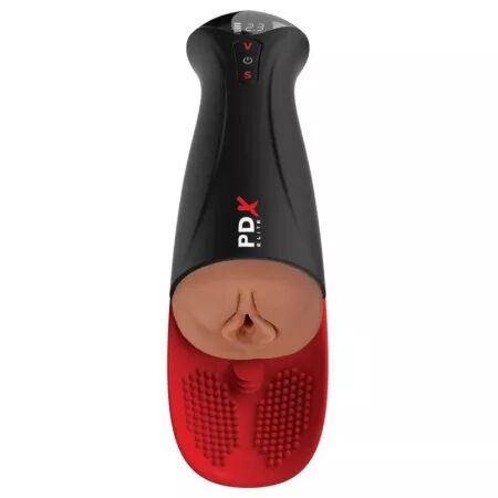 PDX ELITE - FAP-O-MATIC PRO XL, masturbateur vibrant automatique, marron, 34,9 cm