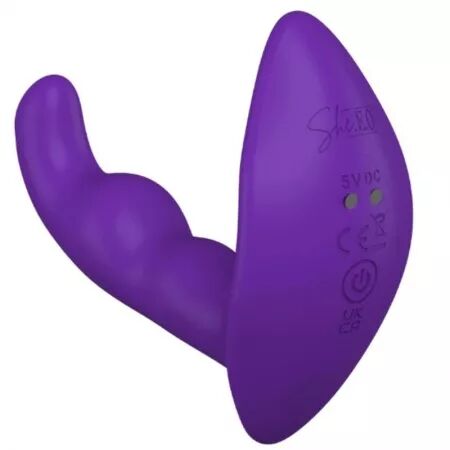 SHE.E.O - STIMULATEUR ANAL VIBRANT ROTATIF AVEC T&Eacute;L&Eacute;COMMANDE VIOLET