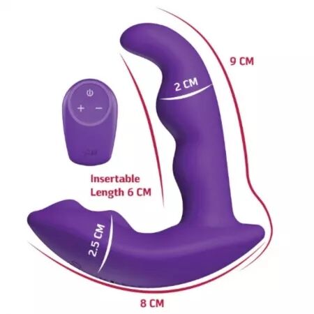 SHE.E.O - STIMULATEUR ANAL VIBRANT ROTATIF AVEC T&Eacute;L&Eacute;COMMANDE VIOLET