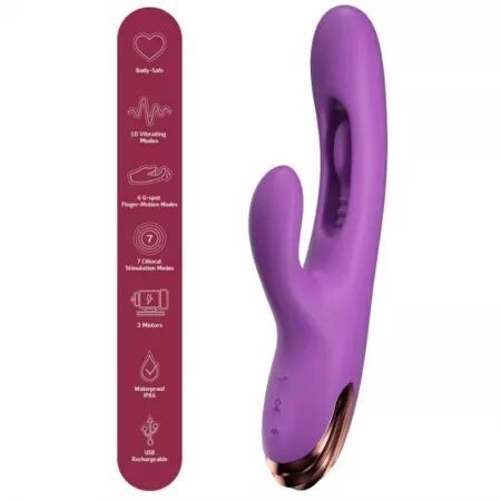 SHE.E.O - VIBRATEUR POINT G LAPIN AVEC MOUVEMENT NUM&Eacute;RIQUE VIOLET