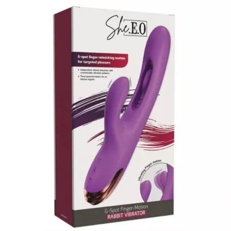 SHE.E.O - VIBRATEUR POINT G LAPIN AVEC MOUVEMENT NUM&Eacute;RIQUE VIOLET