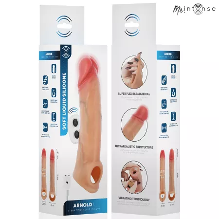 MR INTENSE - ARNOLD L MANCHON P&Eacute;NIS VIBRANT ULTRA-R&Eacute;ALISTE AVEC T&Eacute;L&Eacute;COMMANDE 16 CM -&Oslash;- 4,5 CM