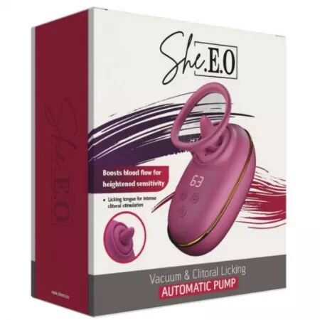 SHE.E.O - POMPE DE STIMULATION CLITORIALE AUTOMATIQUE AVEC EFFET DE L&Eacute;CHAGE (VIOLET)
