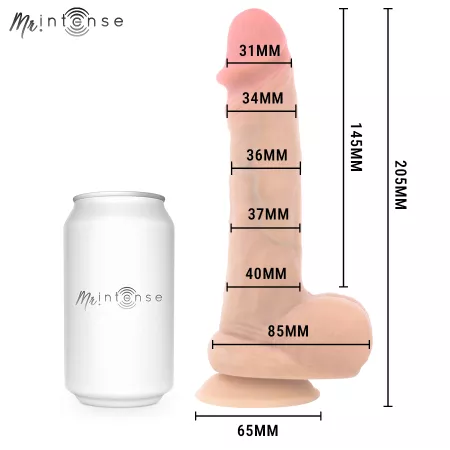MR INTENSE - DANNY, P&Eacute;NIS ULTRA-R&Eacute;ALISTE AVEC &Eacute;JACULATION ET TESTICULES, 20,5 CM -&Oslash;- 4 CM