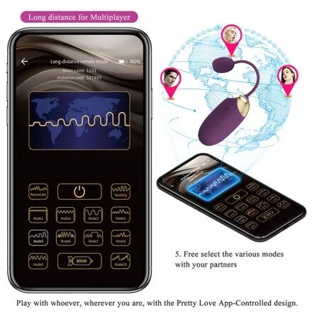 PRETTY LOVE - VIBRATEUR ?UF &Agrave; PROFONDEUR KLAY CONTR&Ocirc;L&Eacute; PAR APPLICATION VIOLET