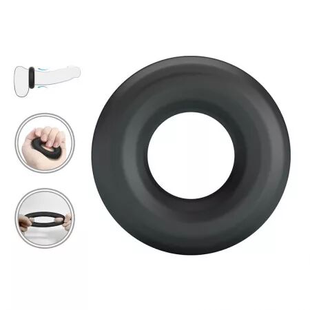 CRAZY BULL - ANNEAU P&Eacute;NAL URBAN EN SILICONE ULTRA DOUX NOIR