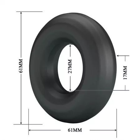 CRAZY BULL - ANNEAU P&Eacute;NAL URBAN EN SILICONE ULTRA DOUX NOIR