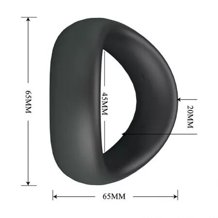 CRAZY BULL - VALEN ANNEAU P&Eacute;NAL ERGONOMIQUE EN SILICONE NOIR