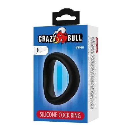 CRAZY BULL - VALEN ANNEAU P&Eacute;NAL ERGONOMIQUE EN SILICONE NOIR