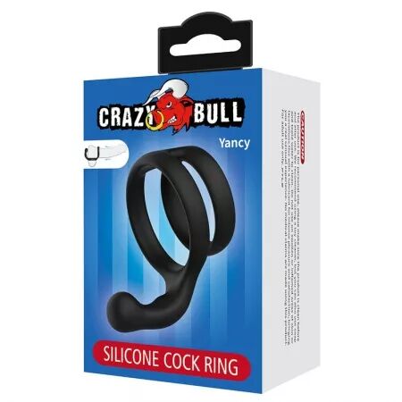 CRAZY BULL - YANCY DOUBLE ANNEAU DE P&Eacute;NIS ET DE TESTICULES NOIR