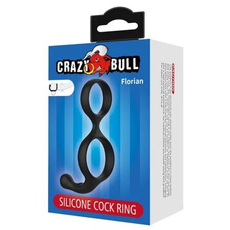 CRAZY BULL - FLORIAN DOUBLE ANNEAU DE P&Eacute;NIS ET DE TESTICULES NOIR