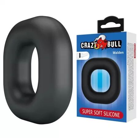 CRAZY BULL - WALDEN ANNEAU P&Eacute;NAL EN SILICONE SUPER DOUX NOIR