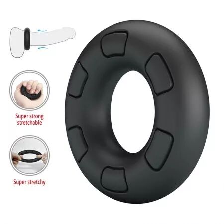 CRAZY BULL - ANNEAU P&Eacute;NAL EN SILICONE SUPER DOUX BERTRAM NOIR