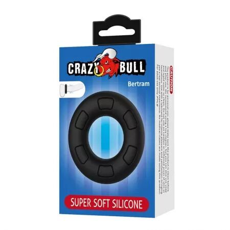 CRAZY BULL - ANNEAU P&Eacute;NAL EN SILICONE SUPER DOUX BERTRAM NOIR