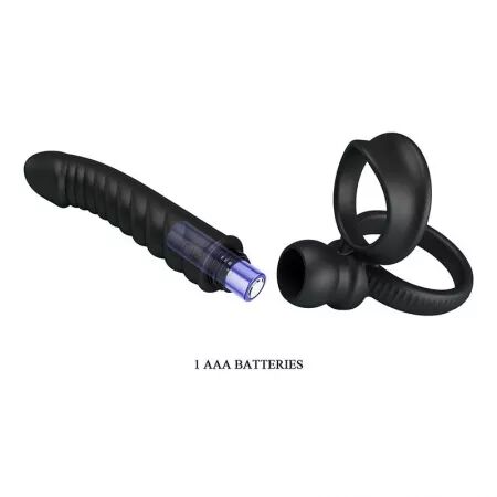 PRETTY LOVE - VIBRATEUR ANAL MERRITT AVEC ANNEAU ET VIBRATION NOIR