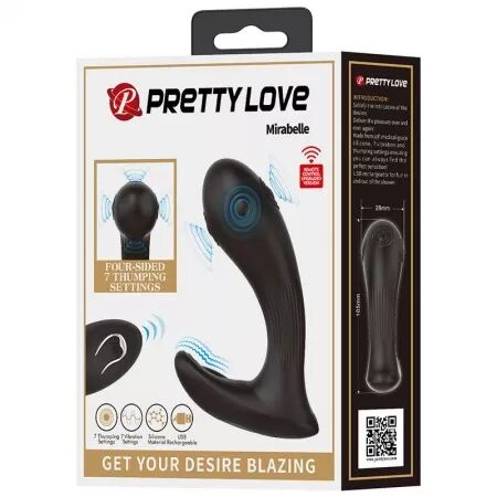 PRETTY LOVE - VIBRATEUR DE PROSTATE MIRABELLE AVEC T&Eacute;L&Eacute;COMMANDE
