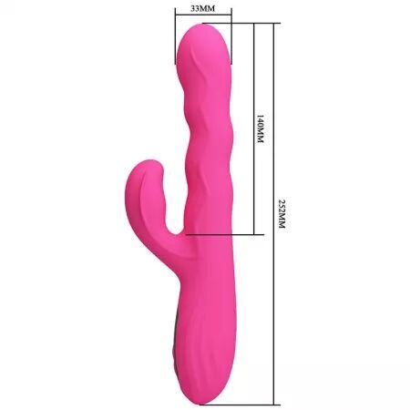 PRETTY LOVE - VIBRATEUR LAPIN MULTIFONCTION WINTERS AVEC AFFICHAGE LED ROSE
