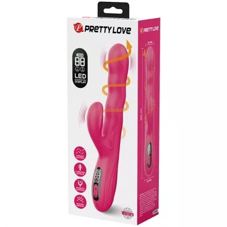 PRETTY LOVE - VIBRATEUR LAPIN MULTIFONCTION WINTERS AVEC AFFICHAGE LED ROSE