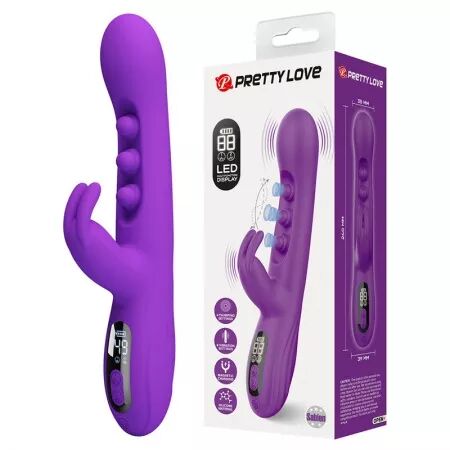 PRETTY LOVE - VIBRATEUR LAPIN SABIEN AVEC STIMULATION PAR TAPOTEMENTS ET LED VIOLETTE