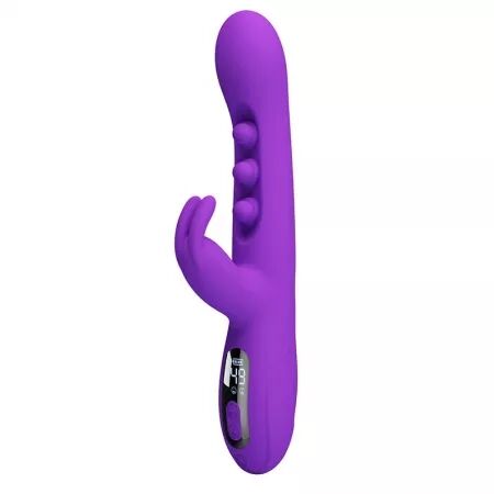 PRETTY LOVE - VIBRATEUR LAPIN SABIEN AVEC STIMULATION PAR TAPOTEMENTS ET LED VIOLETTE