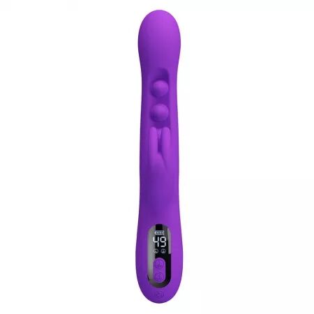 PRETTY LOVE - VIBRATEUR LAPIN SABIEN AVEC STIMULATION PAR TAPOTEMENTS ET LED VIOLETTE