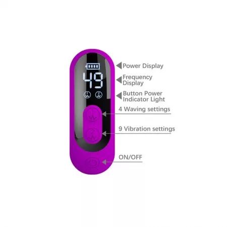 PRETTY LOVE - VIBRATEUR OSCILLANT LAPIN YALANDA AVEC AFFICHAGE LED VIOLET