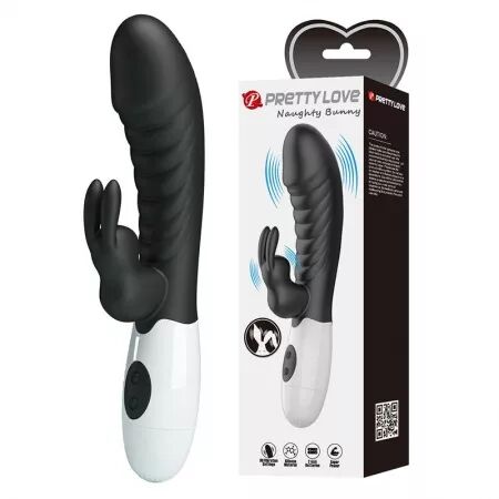 PRETTY LOVE - VIBRATEUR LAPIN NAUGHTY BUNNY 30 FONCTIONS NOIR