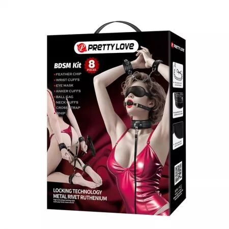 PRETTY LOVE - KIT BDSM 8 PI&Egrave;CES NOIR