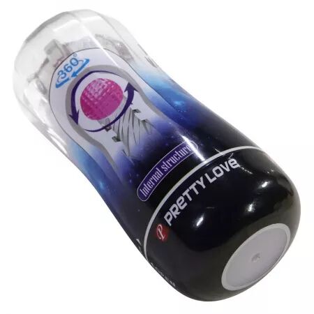 PRETTY LOVE  - COUPE DE MASTURBATION TEXTUR&Eacute;E &Agrave; 360&deg; TRANSPARENTE