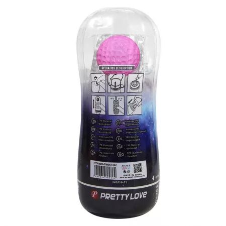 PRETTY LOVE  - COUPE DE MASTURBATION TEXTUR&Eacute;E &Agrave; 360&deg; TRANSPARENTE