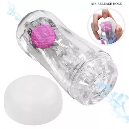 PRETTY LOVE  - COUPE DE MASTURBATION TEXTUR&Eacute;E &Agrave; 360&deg; TRANSPARENTE
