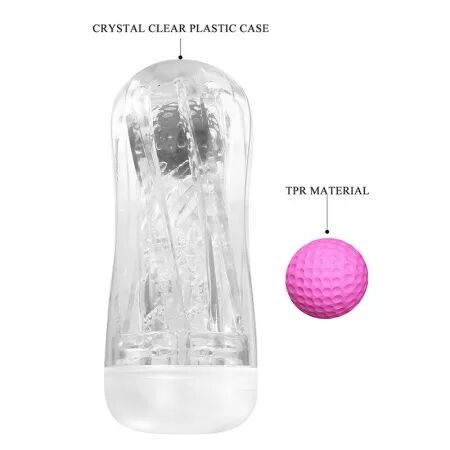 PRETTY LOVE  - COUPE DE MASTURBATION TEXTUR&Eacute;E &Agrave; 360&deg; TRANSPARENTE